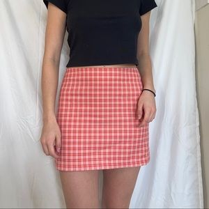 Urban outfitters pink gingham skirt small